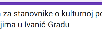 Poziv na sudjelovanje u anketi o kulturnim navikama građana Ivanić-Grada